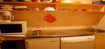 La cuisine de la location de studio à Superdévoluy